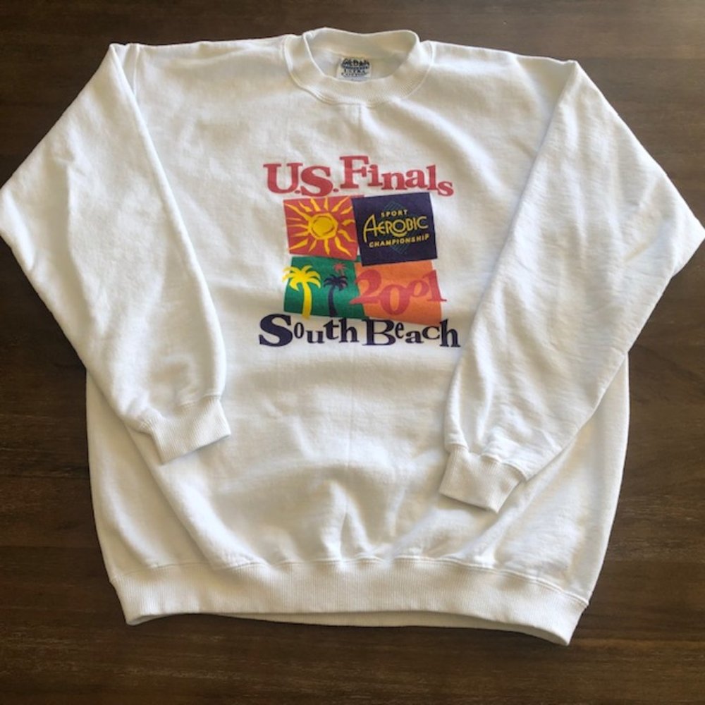 Vintage 2001‎ Sport Aerobics US Finals Mens Sweatshirt South Beach Medium